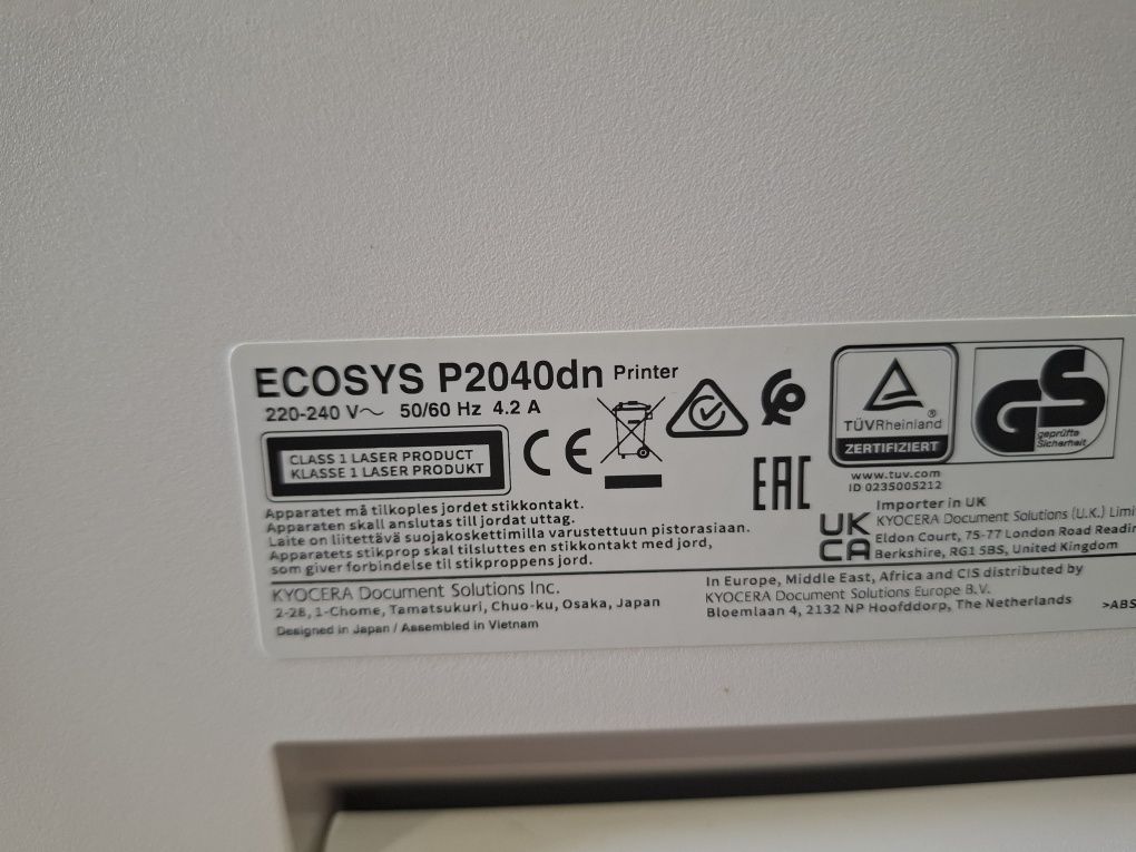Drukarka laserowa drukarka laserowa Ecosys P2040dn