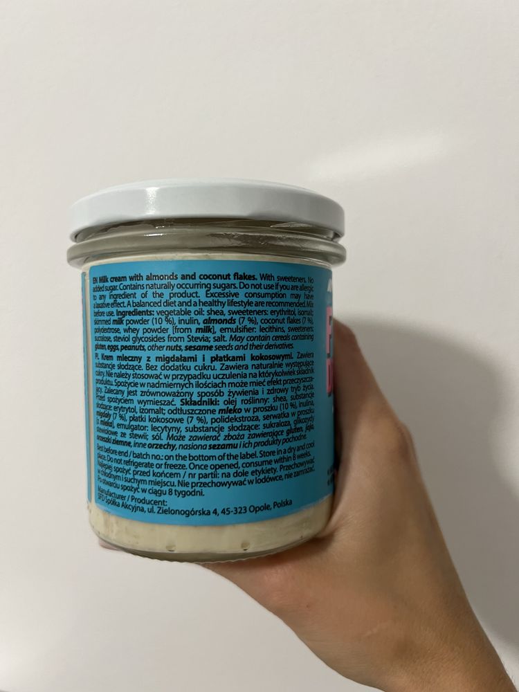 Krem bez dodatku cukru allnutrtion