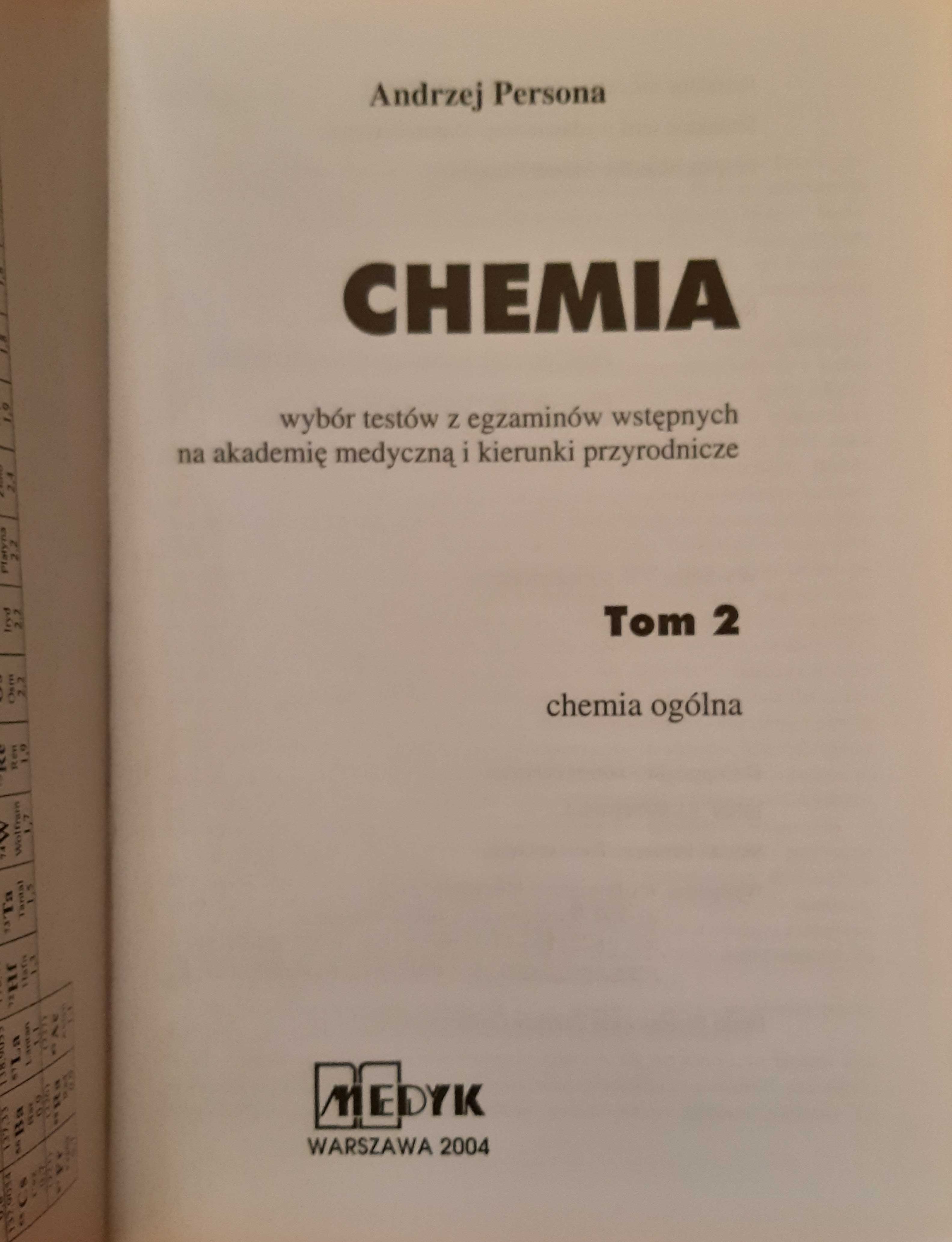 "Chemia. Wybór testów z egzaminów wstępnych na akademię..." 2 tomy