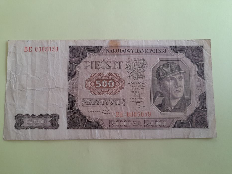 Banknot 500 złotych 1948 rok