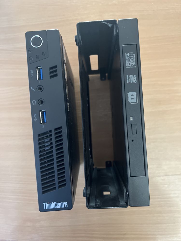 Serwer NAS lenovo m92p mini komputer, terminal + obudowa z cdrom ssd