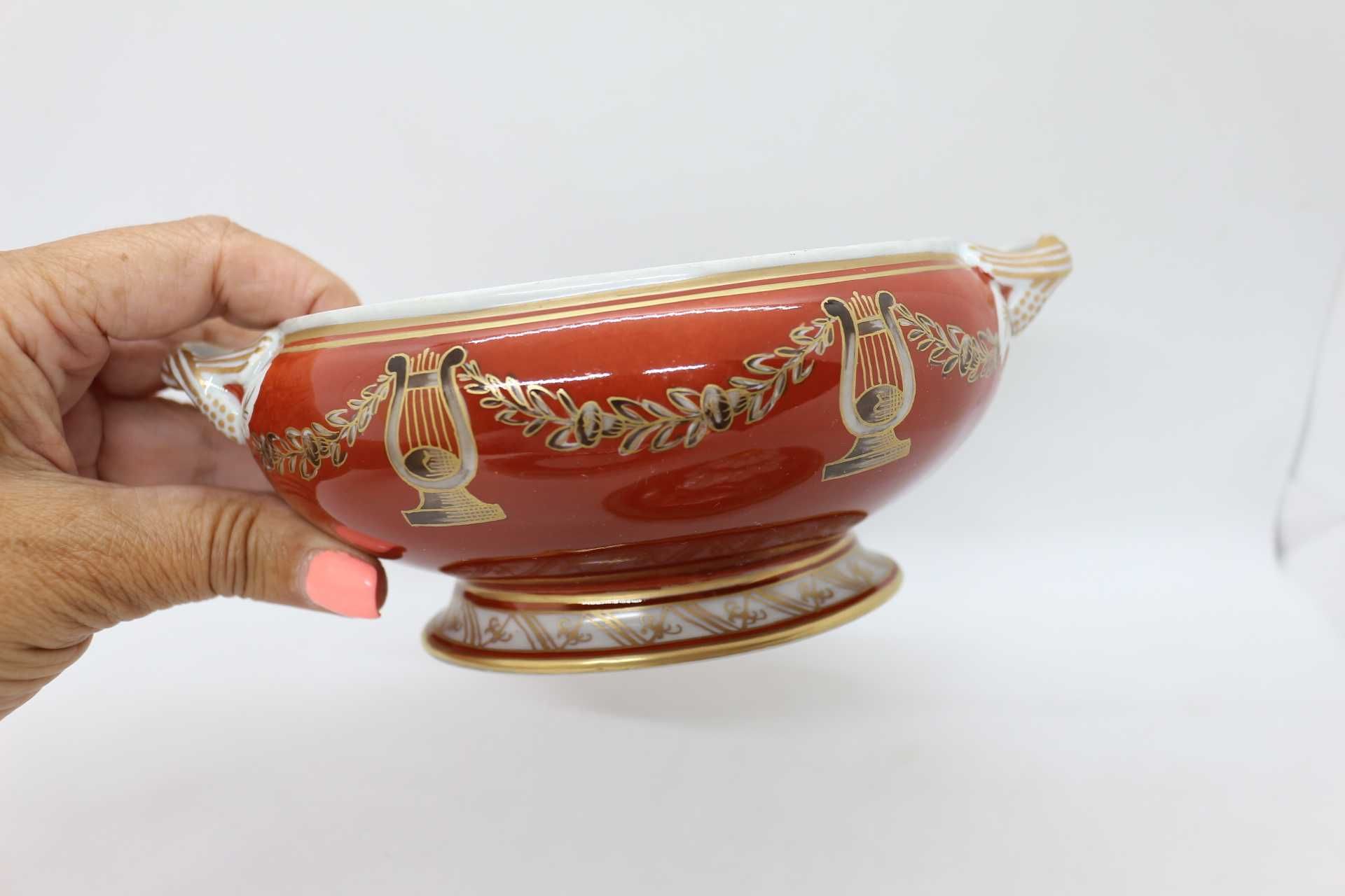 Terrina com Prato LIRAS Vista Alegre 1974 Pintada Mão 20 cm