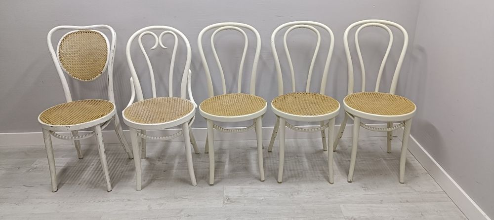 Krzesła gięte Thonet Fameg Radomsko a18 a16 z rafią