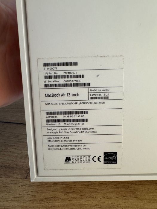 Apple MacBook Air M1 | 8GB | 256GB | 13.3 stan bdb pierwszy właściciel