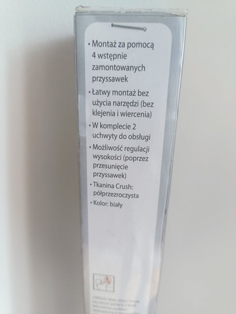 Roleta okienna plisowana z przyssawkami BIAŁA 90x130