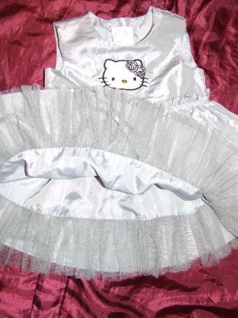 OKAZJA nowa srebrna sukienka H&M Hello Kitty, wesele. święta,sesja fot