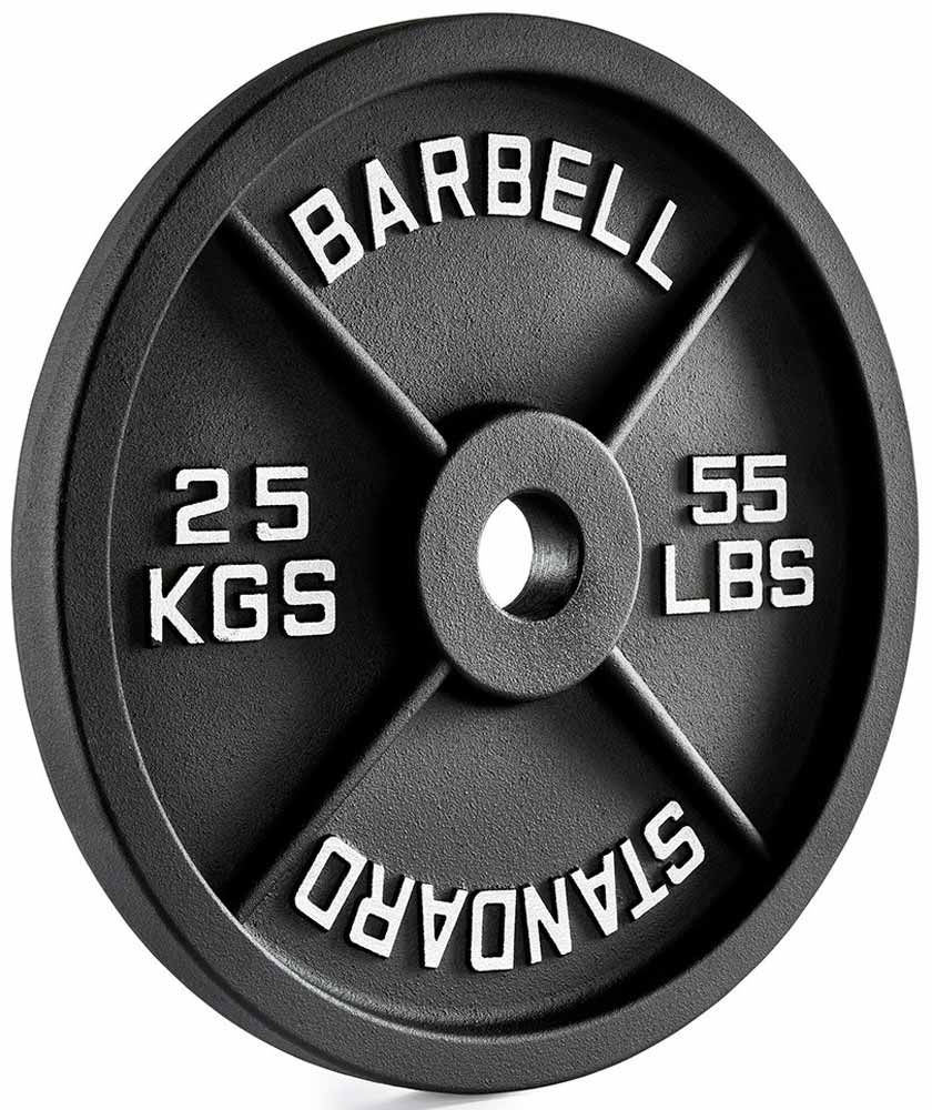 Obciazążenie olimpijskie żeliwne nowe Standard Barbell 25 kg talerze