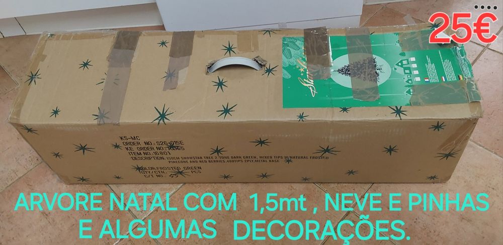 ÁRVORE DE NATAL EM SEGUNDA MÃO,COM DECORAÇÃO.Casa,Sala,Quarto,Cozinha.