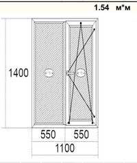 Вікно 1100х1400, вікно металопластикове, вікна нові, двері