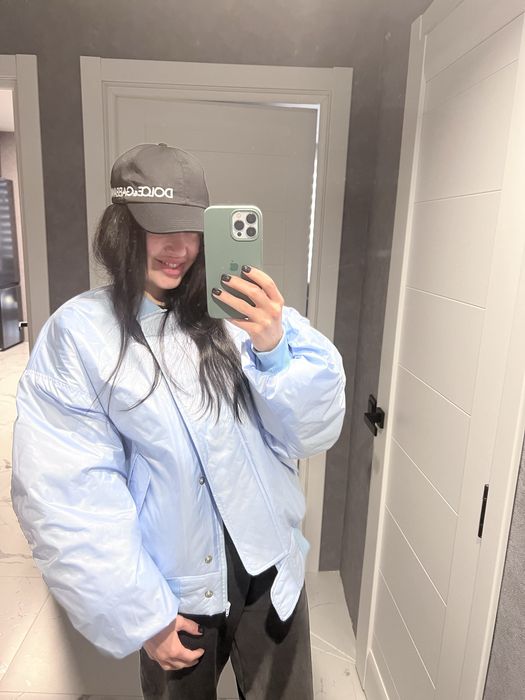 Бомбер оверсайз блакитний