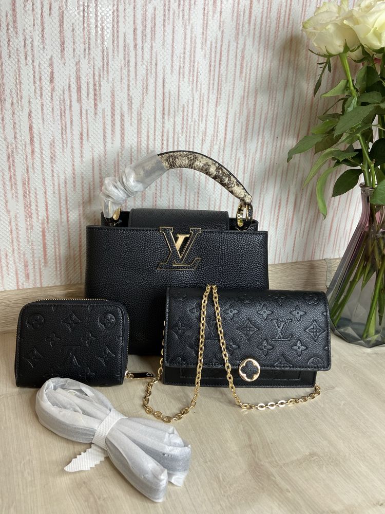 Кожаная сумка Louis Vuitton, сумка луи вітон, кошелек луи витон, клатч