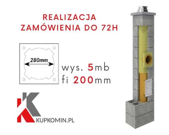 Komin ceramiczny do kominka lub pieca PK Fi 200 5m - DOSTAWA GRATIS