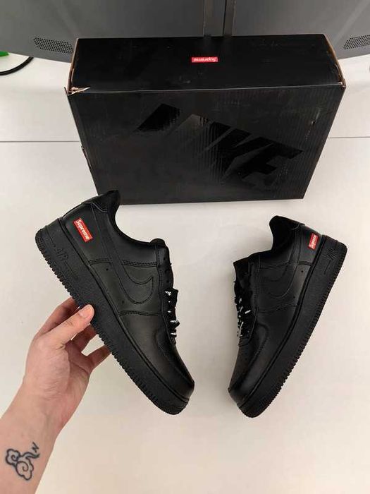 Buty meskie Mokasyny Nike_Air_Force_1_Low_'07_Supreme_Black R.45