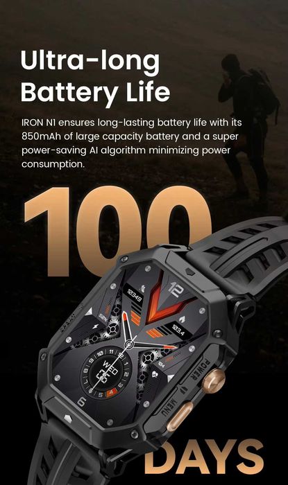 Умные часы HAYLOU IRON N1 НОВИНКА! Bluetooth, 5 АТМ батарея 30 дней