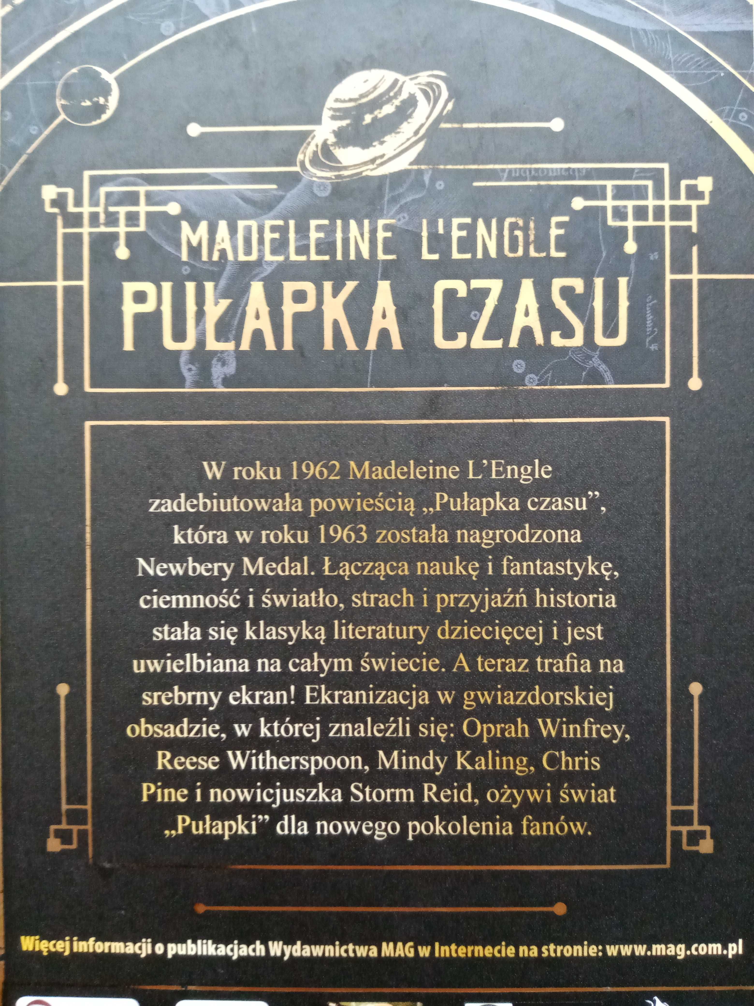 Pułapka czasu. Madeleine L'Engle. Książka.