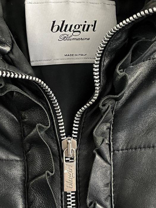 Куртка из натуральной кожи, пуховик, Blumarine, оригинал, S-M