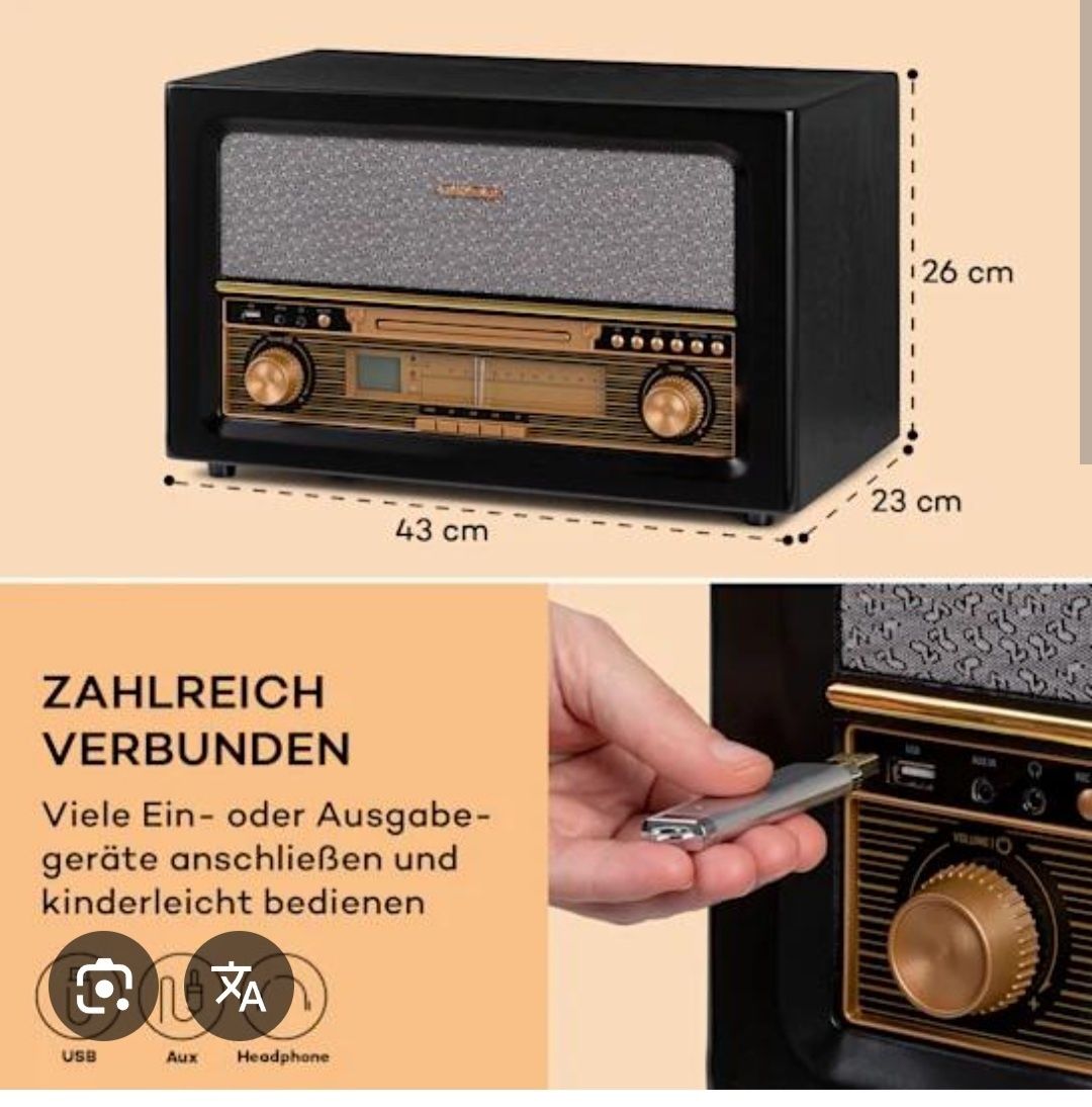 Стереосистема ретро Auna Belle Epoque Retro Stereo
