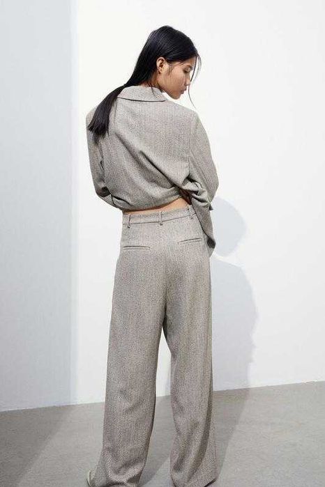 Cтильные широкие плотные брюки в мужском стиле h&m