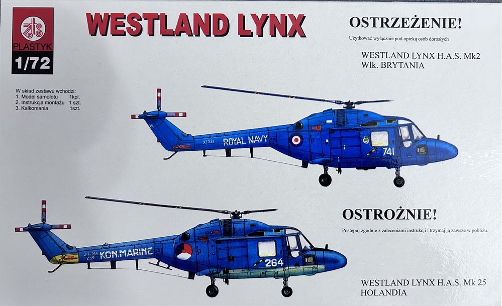 Model do sklejania ŚMIGŁOWIEC WESTLAND LYNX H.A.S. Mk2/Mk25 Plastyk