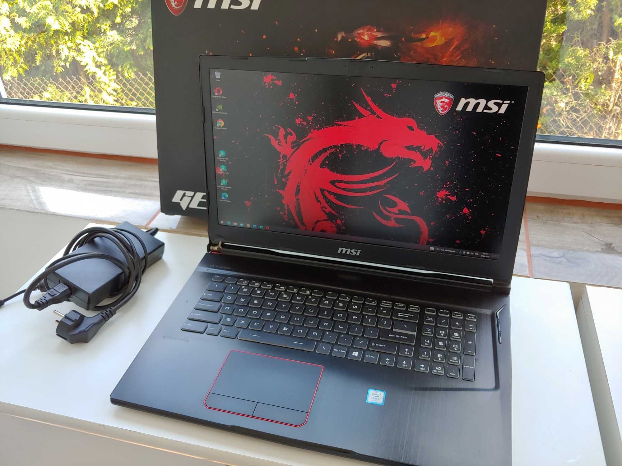 MSI GE73VR 7RE i7 17" GTX 1060 SSD 1128GB + 1TB HDD win10