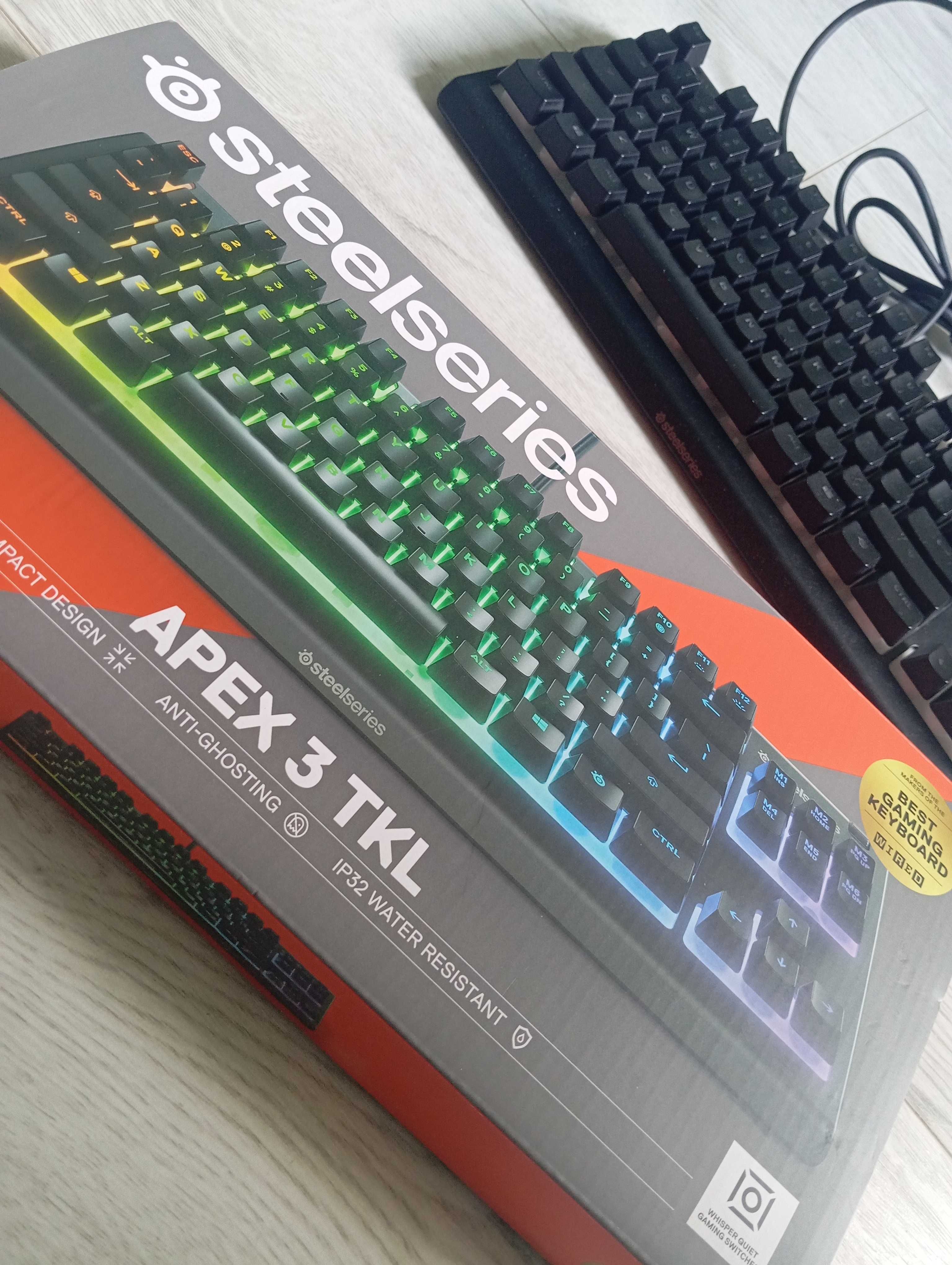 SteelSeries Apex 3 TKL – RGB, wodoodporna, oryg. pudełko, stan bdb!