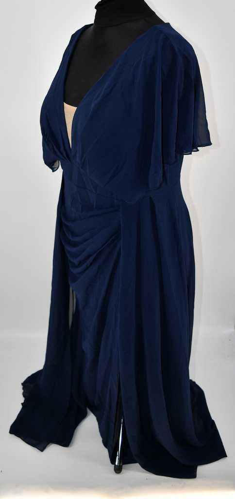 Sukienka wizytowa plus size 2XL granat maxi