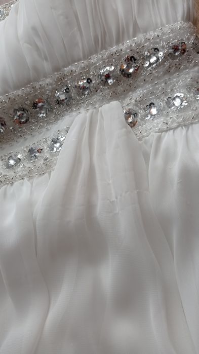 Sukienka ecru długa