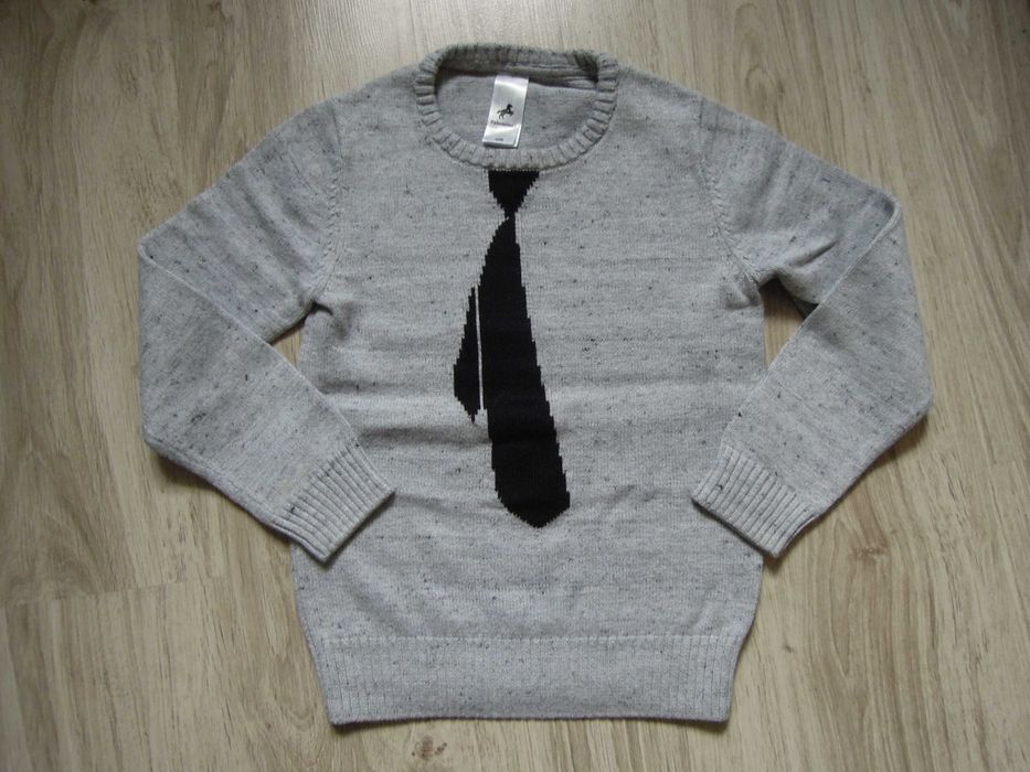 C&A- Elegancki SWETR z krawatem 128 Super