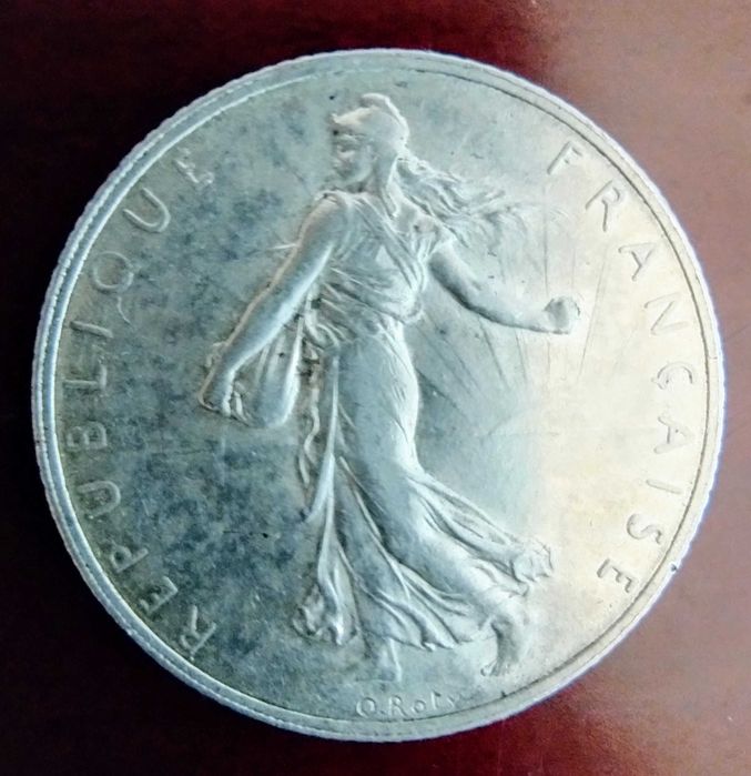 Monety franki francuskie Siewca 3 szt. Ag 17,5 g