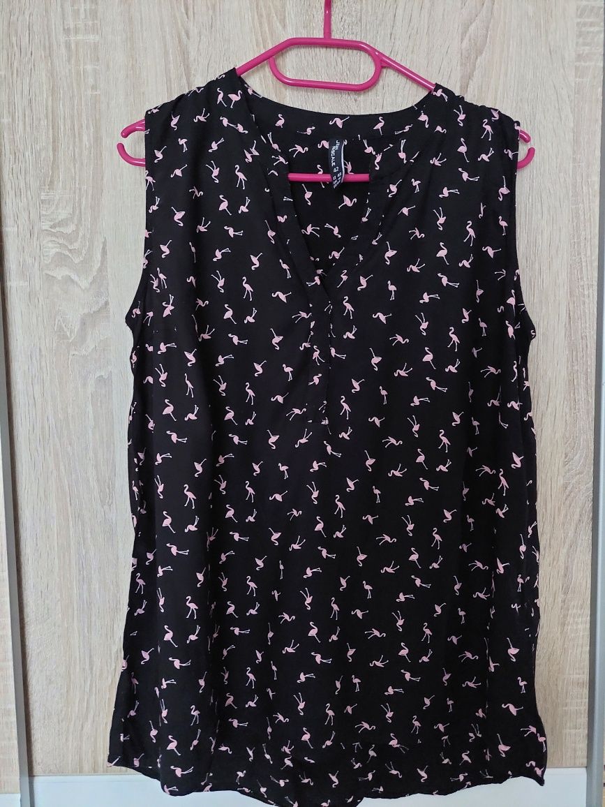 Bluzka bezrękawnik we flamingi (XL, 42)