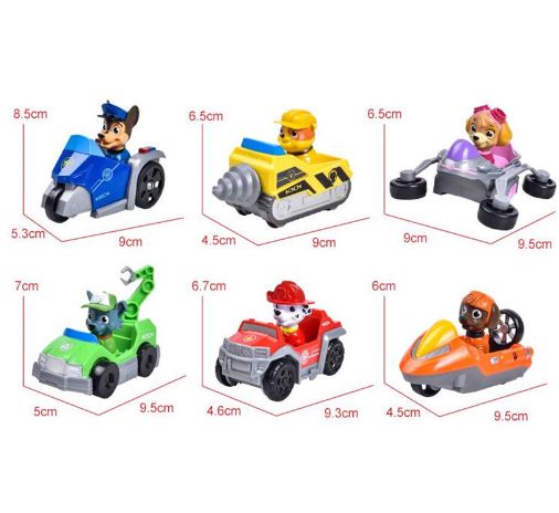 Conjunto de 6/7 Racers Mission PAW NOVOS da Patrulha Pata / PAW Patrol