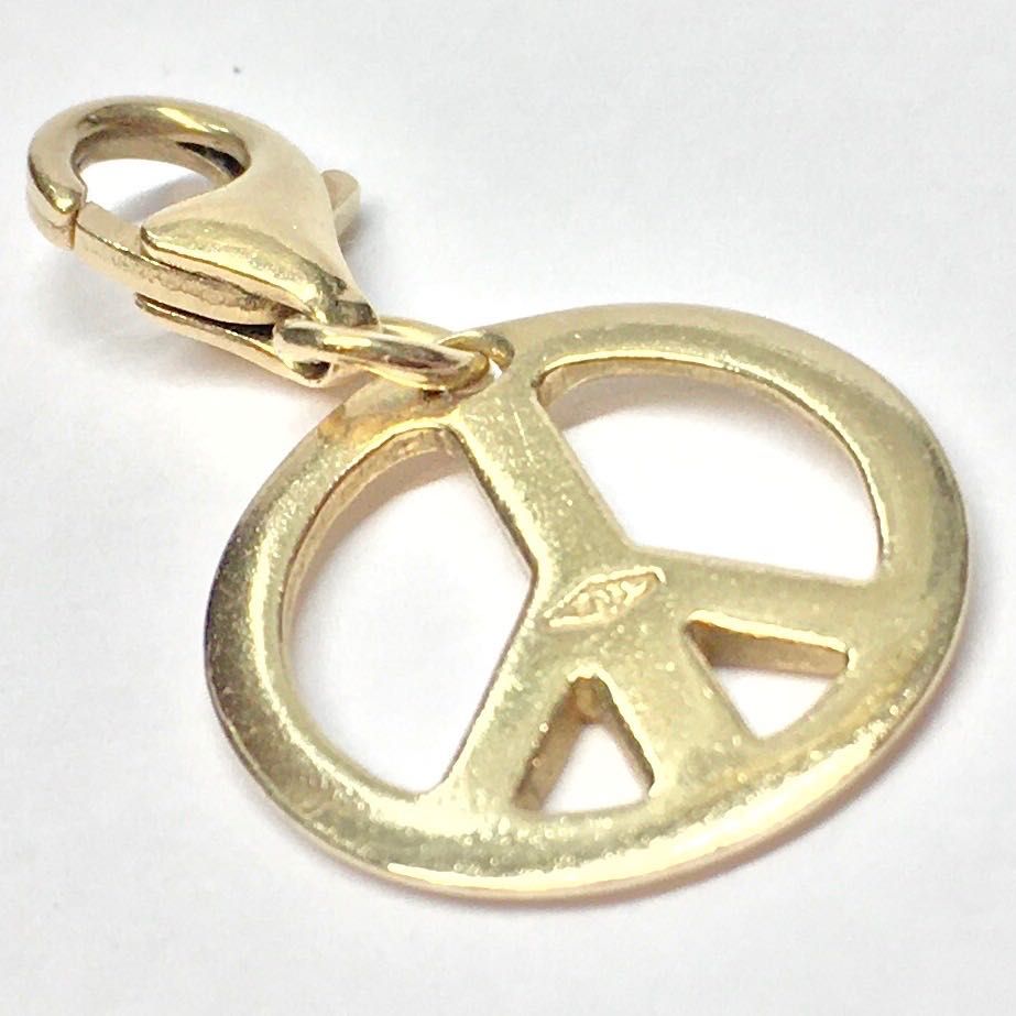 Złota ZAWIESZKA 585 14K Wisiorek PEACE symbol POKOJU modny dodatek