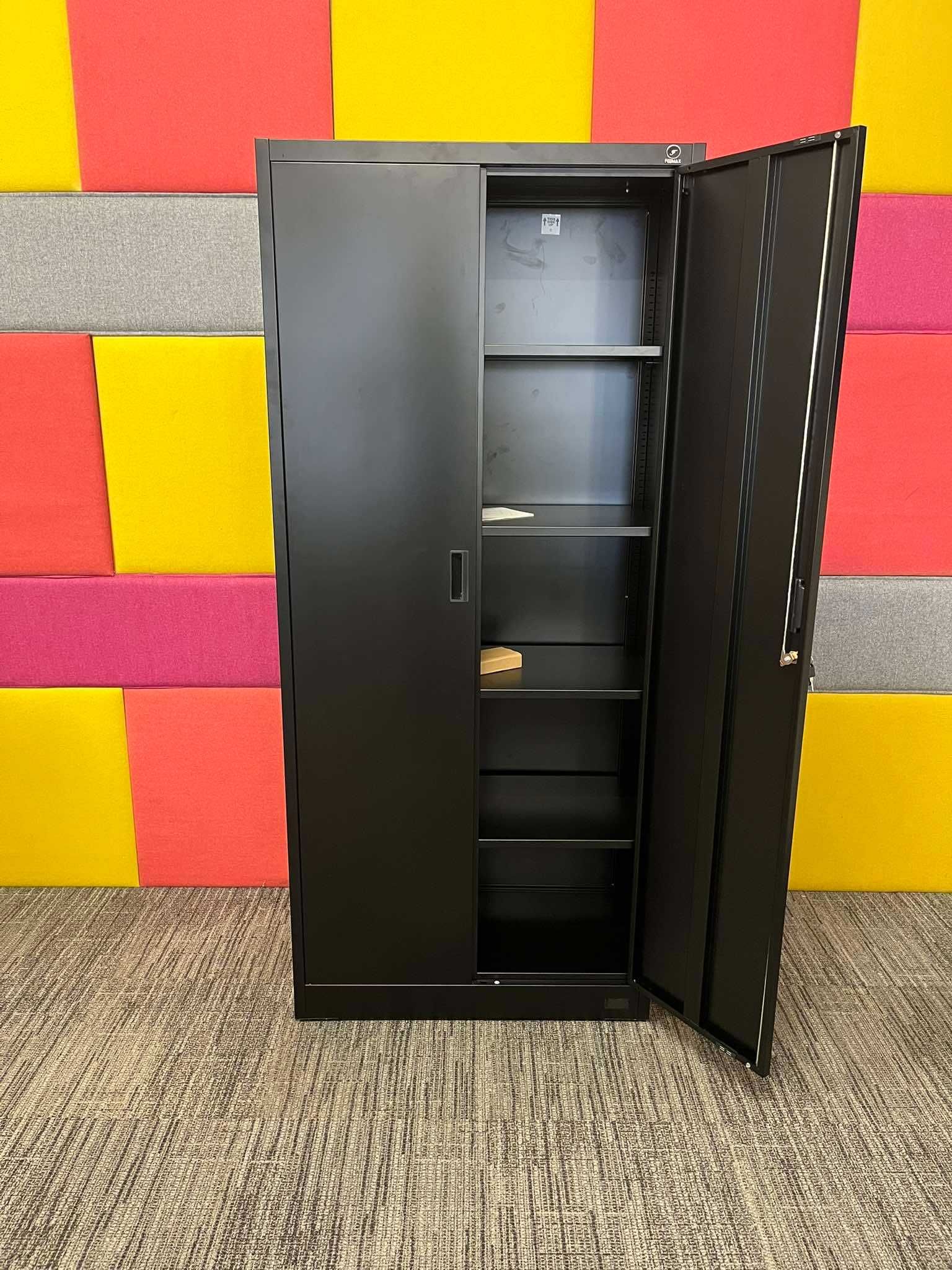 NOWA Szafa metalowa aktowa garażowa na dokumenty 180x80x40 czarna