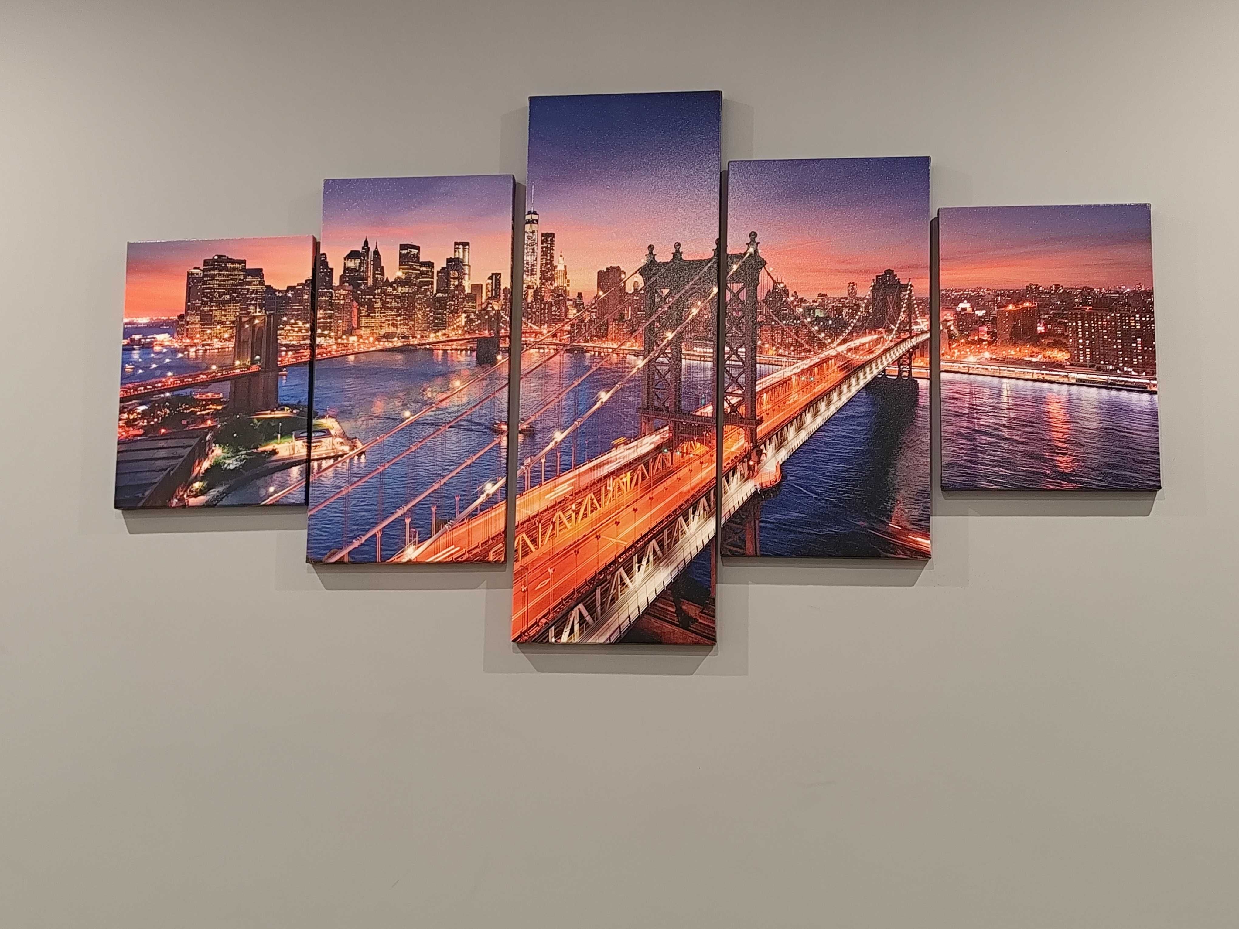 Plakat Obraz nowy jork New York tryptyk 3 częściowy kolor