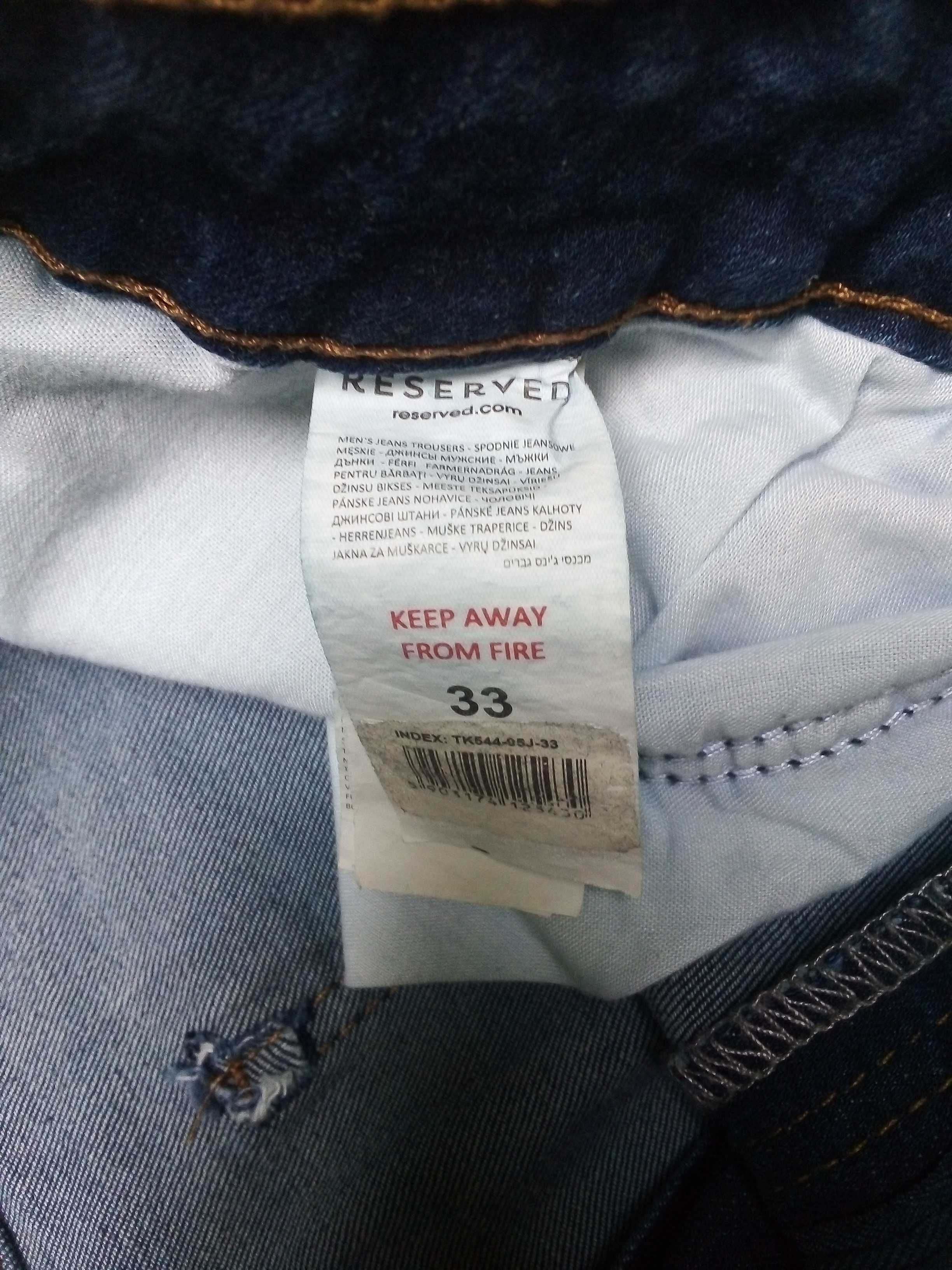 Spodnie męskie jeans Reserved r. 33