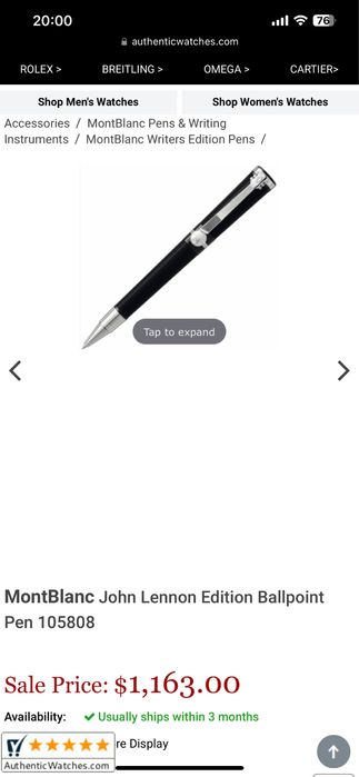 Шариковая ручка Montblanc John Lennon Special Edition б/у