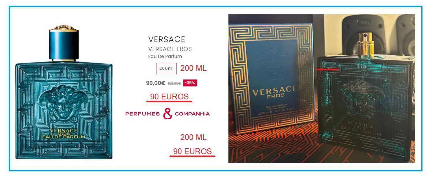 Versace Eros Eau de Parfum 200ml – Novo e Mais Barato que nas Lojas