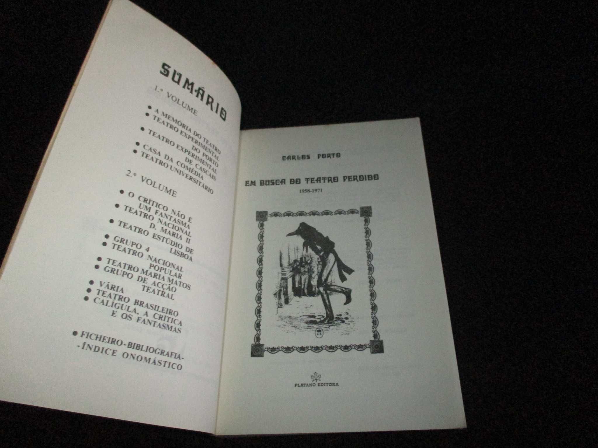 Livros Em Busca do Teatro Perdido Carlos Porto 2 volumes Completo