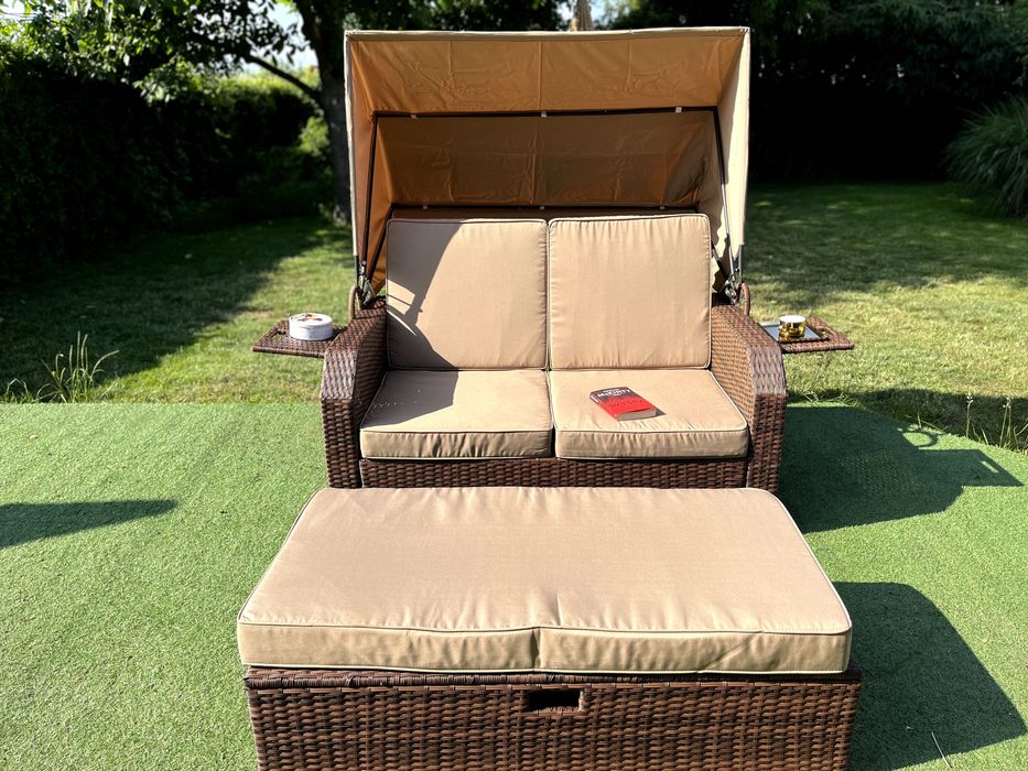 leżak leżanka CAPRI sofa pufa technorattan łóżko 2 kolory