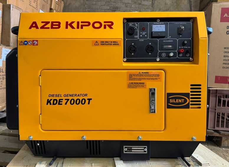 дизельний генератор Кipor 7000 у кожусі економ тихий дизель потужний