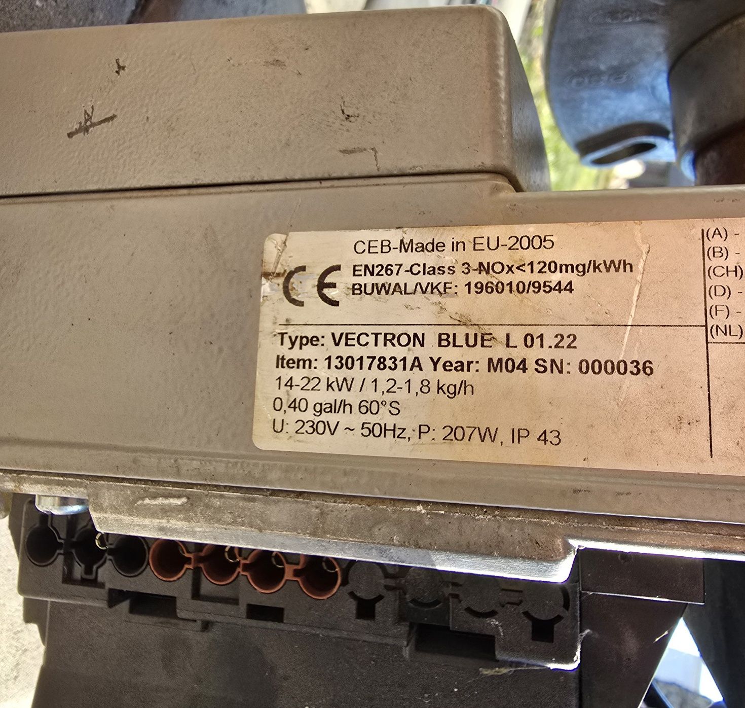 Palnik olejowy Elco Vectron Blue L 01.22, palnik na olej opałowy