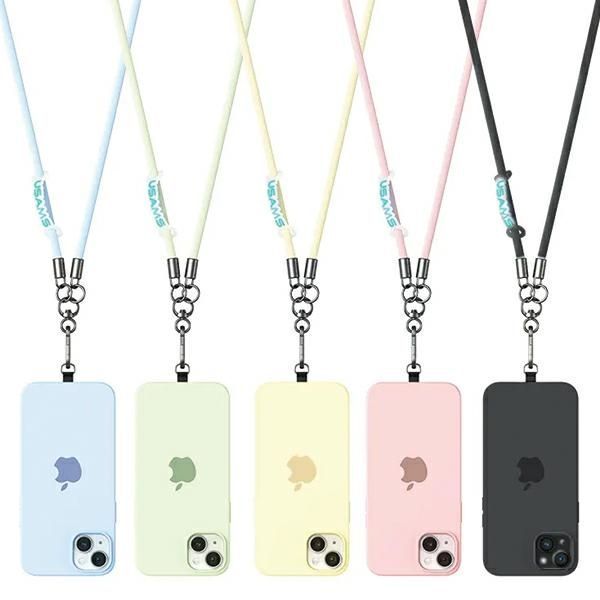 Smycz do telefonu USAMS na szyję / ramię pod etui 120cm czarna