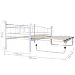 Łóżko białe metalowe 90x200 (+wysuwana część 90x200) + 2 materace 90cm