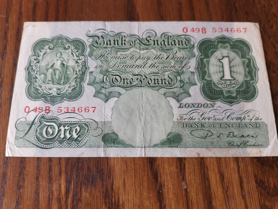 Dwa banknoty funty Anglia 1 funt