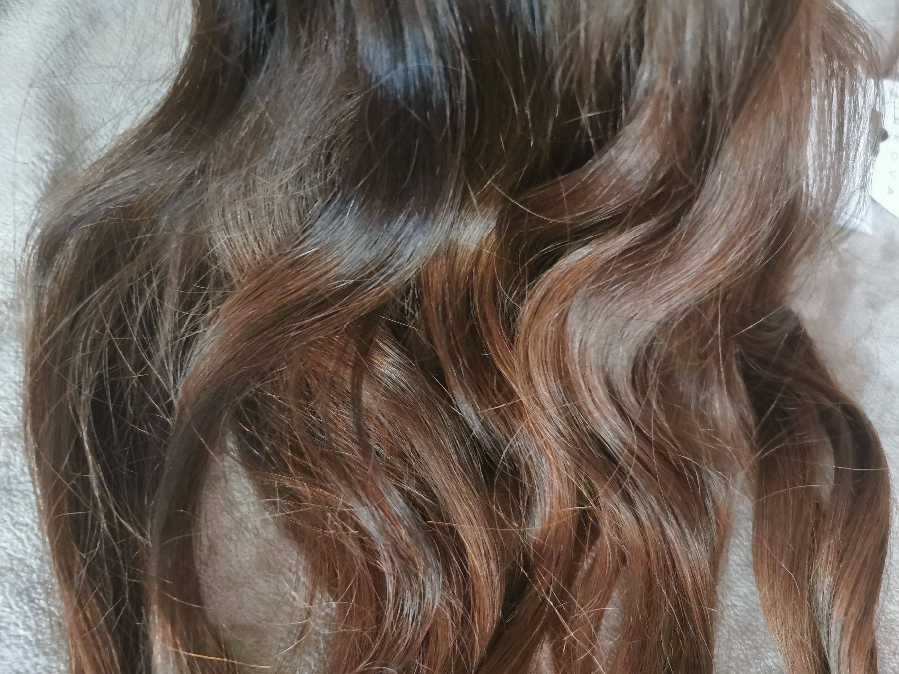 Натуральные славянские волосы (трессы) шоколад 45-50 см 100 гр