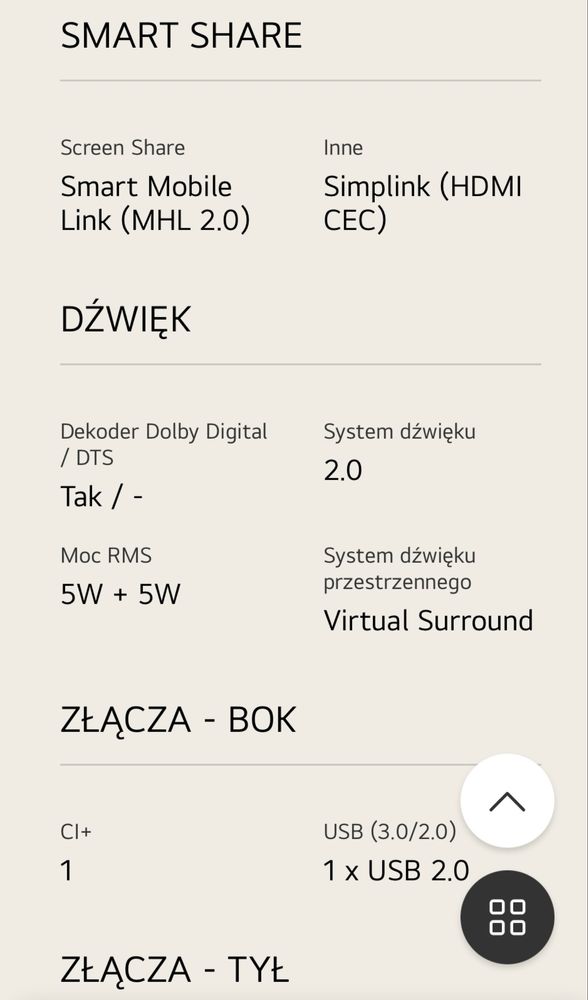 LG LB5500 Matowy stan idealny