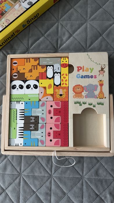 Дерев’яний набір “Play Games” 3в1 — Тетріс, пазл і логіка (3+)