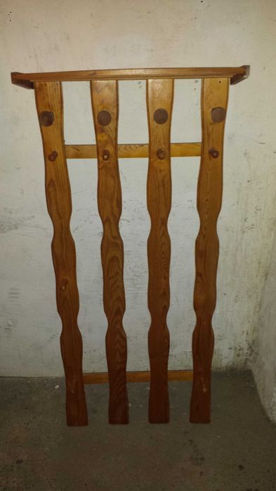 Wieszak drewniany lite drewno na ubrania vintage