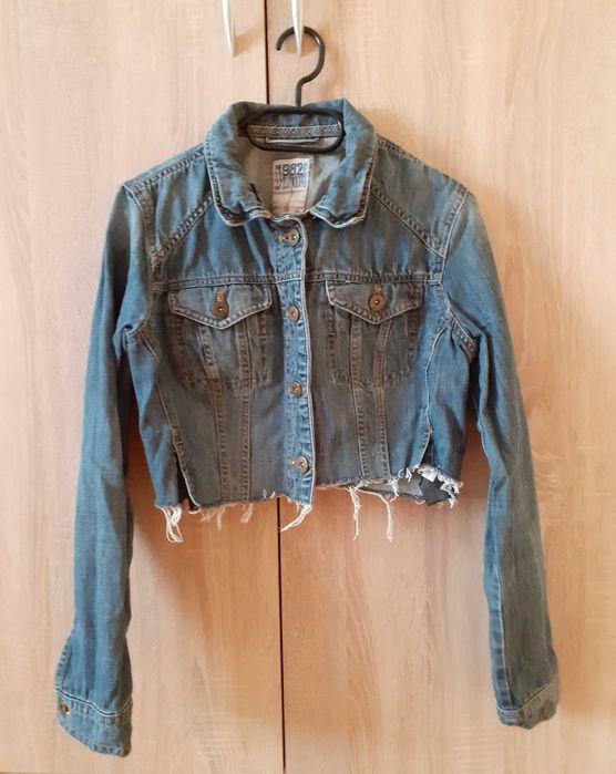 42 XL Next kurtka dżinsowa jeansowa katana krótka crop unikat retro