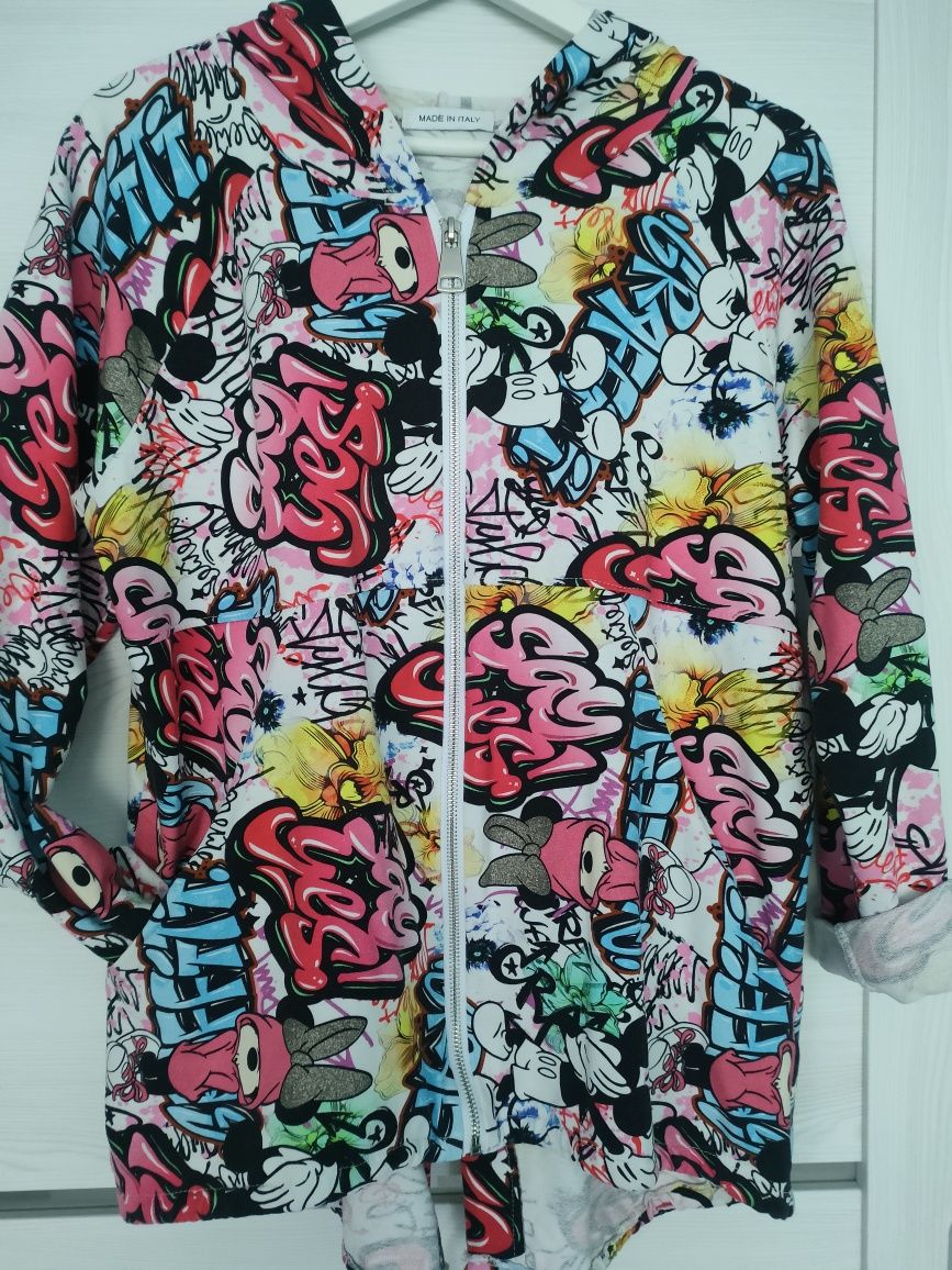Bluza narzutka włoska print bajkowy